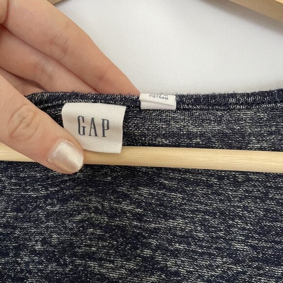 Gap Womens Heathered V-Neck Short Sleeve Top Medium summery navy blue casual - Picture 3 of 8